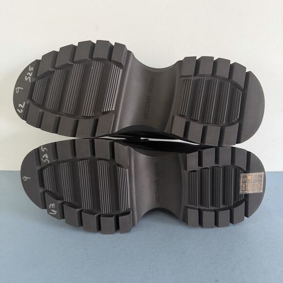 Michael Kors Shiloh Black Leather Chunky Lug Sole Platform Loafers - Picture 9 of 10